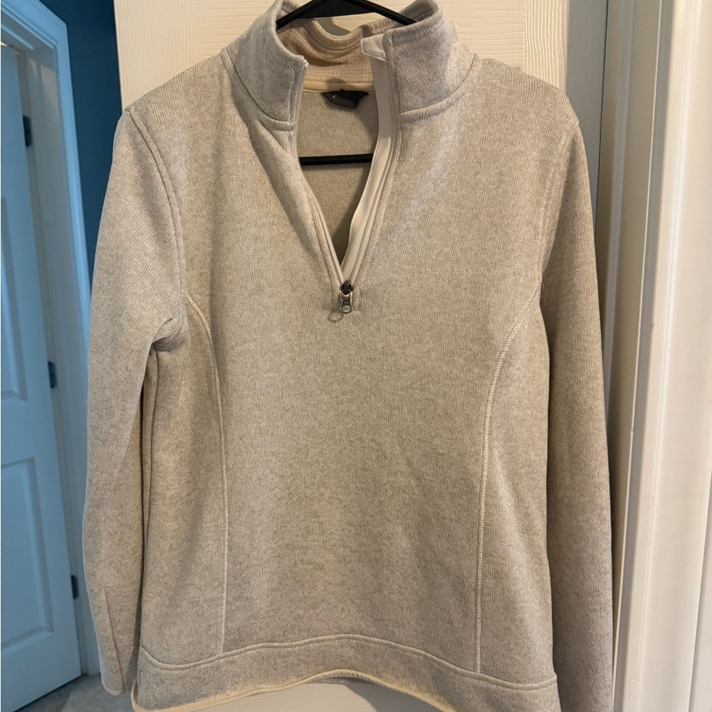Two for one - Eddie Bauer Women's Light Gray & Green Quarter-Zip Sweaters